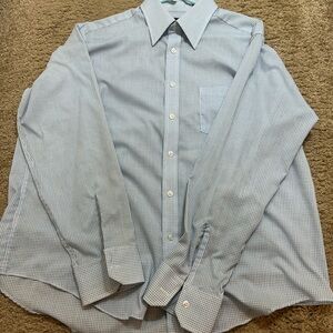 Traditionalist Men’s XL Long Sleeve Button Down Shirt Blue Gingham Check